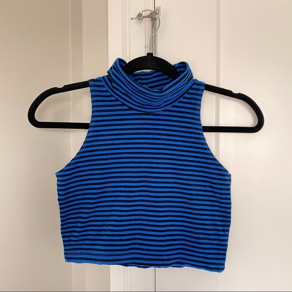 ❄️ River Island Striped Cropped Turtle Tank​​​​​​